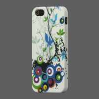 Carcasa de TPU Gel dibujos circulares para iPhone 5 Blanco